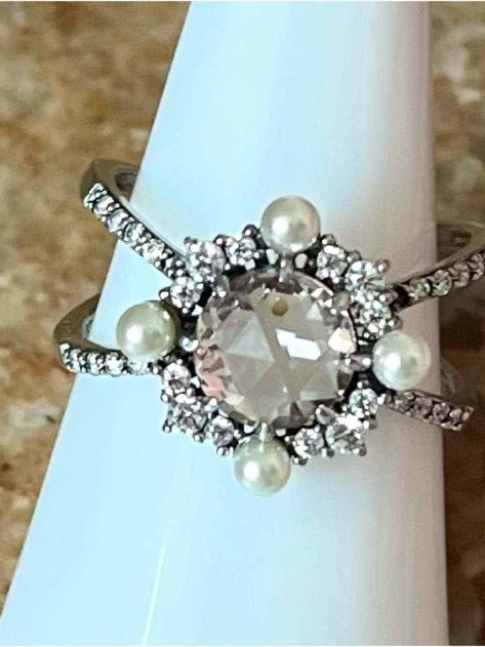 BP Postcards from Paris RBP2659 The Margeaux Ring Crossover Pearl Ring